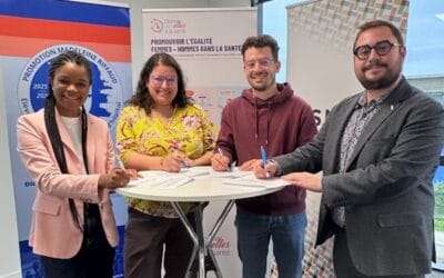 Signature de la charte égalité de DDL par l’Intersyndicale Nationale des Internes , les élèves directeurs d’hôpital – promotion Clémentine Vergnau et les élèves directeurs d’hôpital – promotion Madeleine Riffaud.